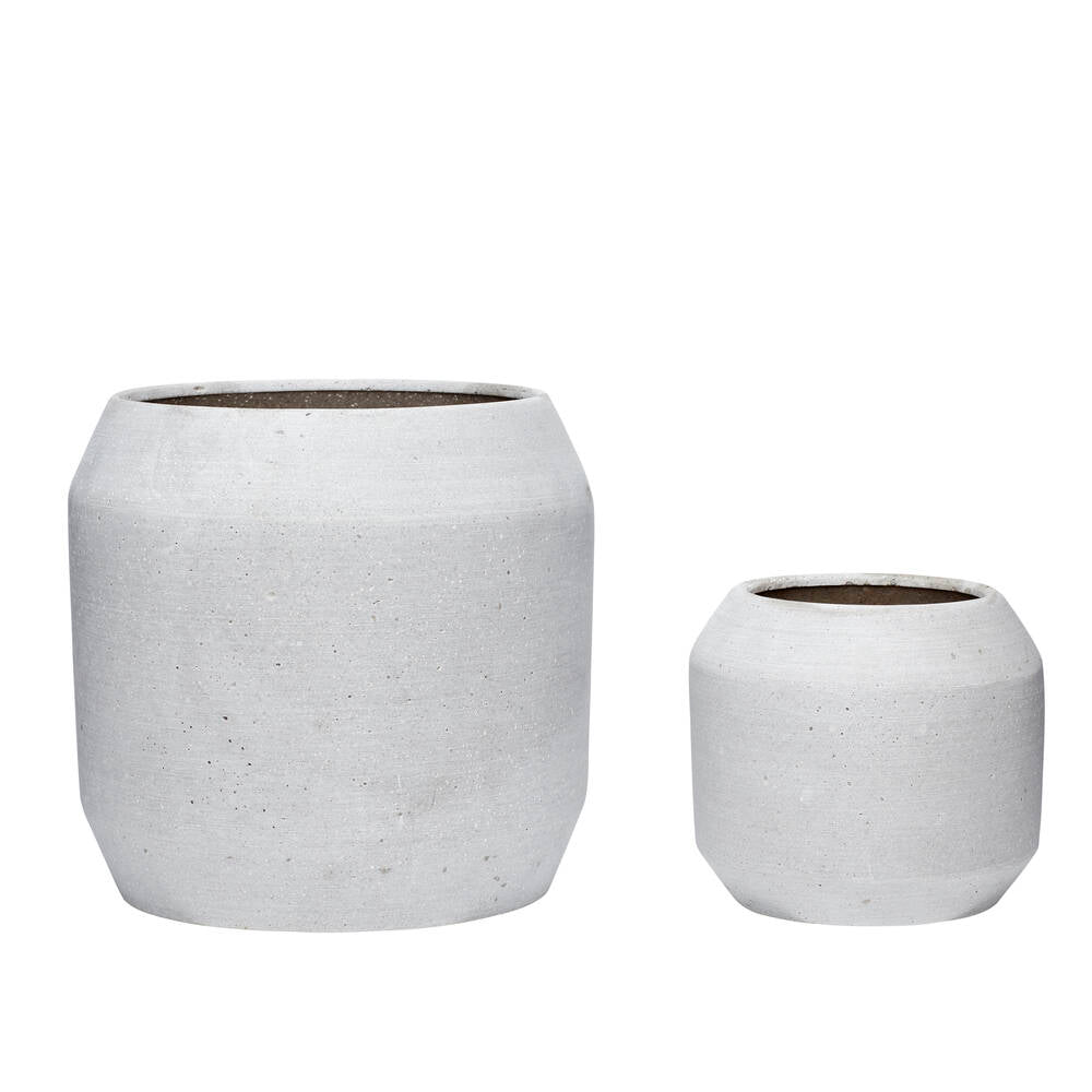 Cache-pot Gris Céramique Pierre x2