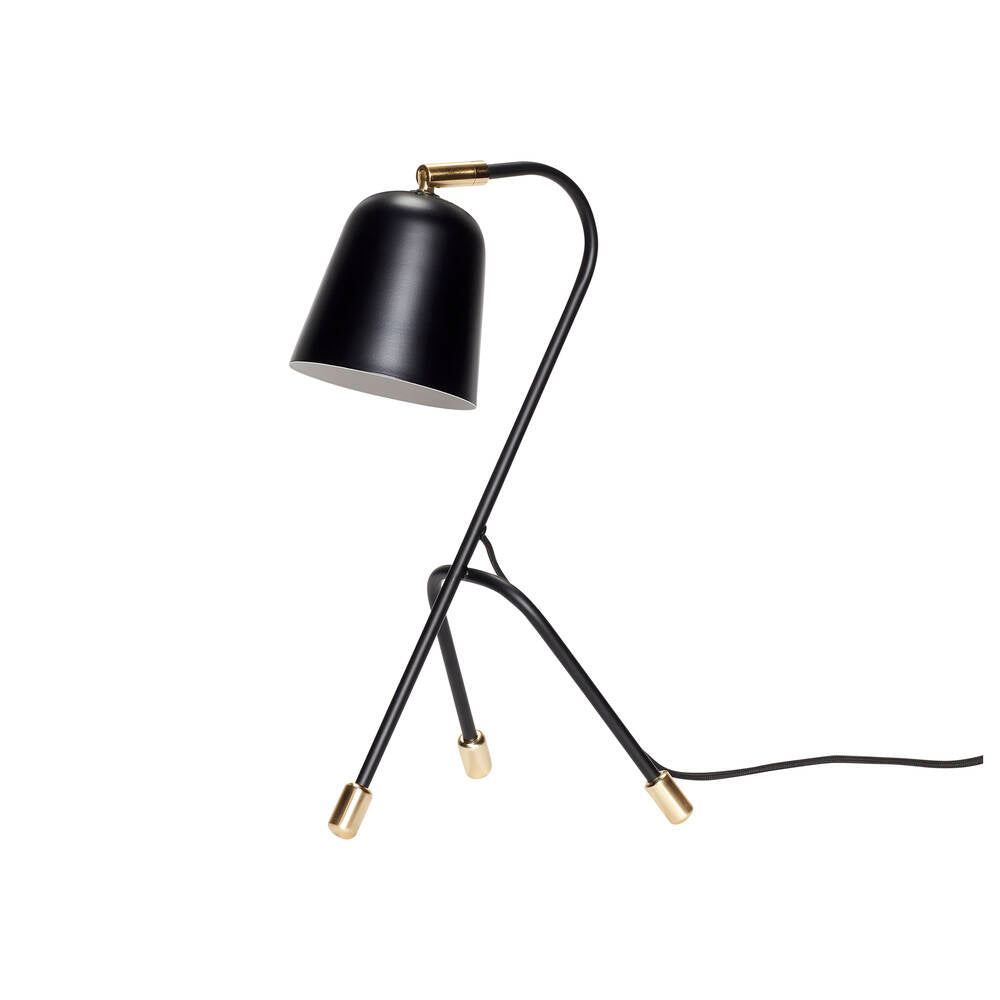Lampe de table Design Metal Noir et Laiton Or 21x21x41cm