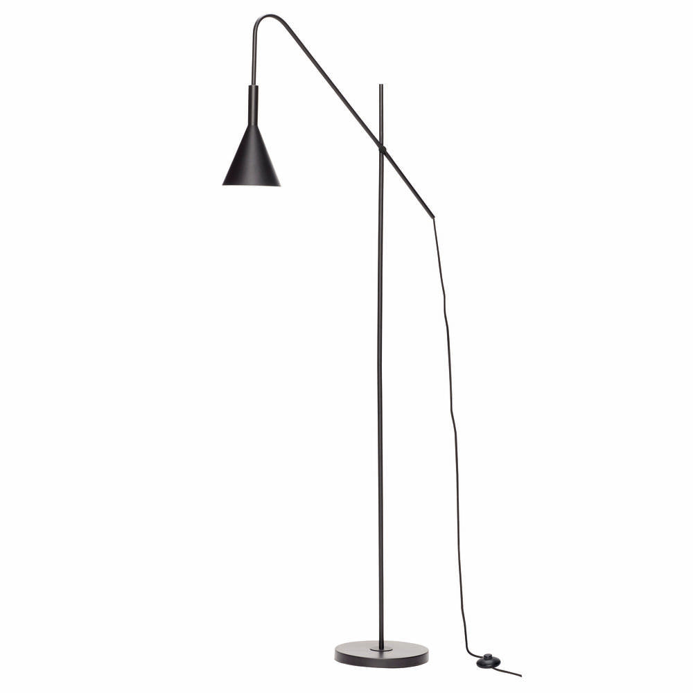 Lampadaire Noir Métal Design 66x167cm