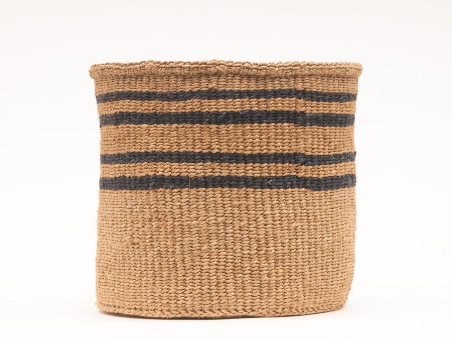 Panier Africain Sisal Naturel et Noir 18x18x20cm