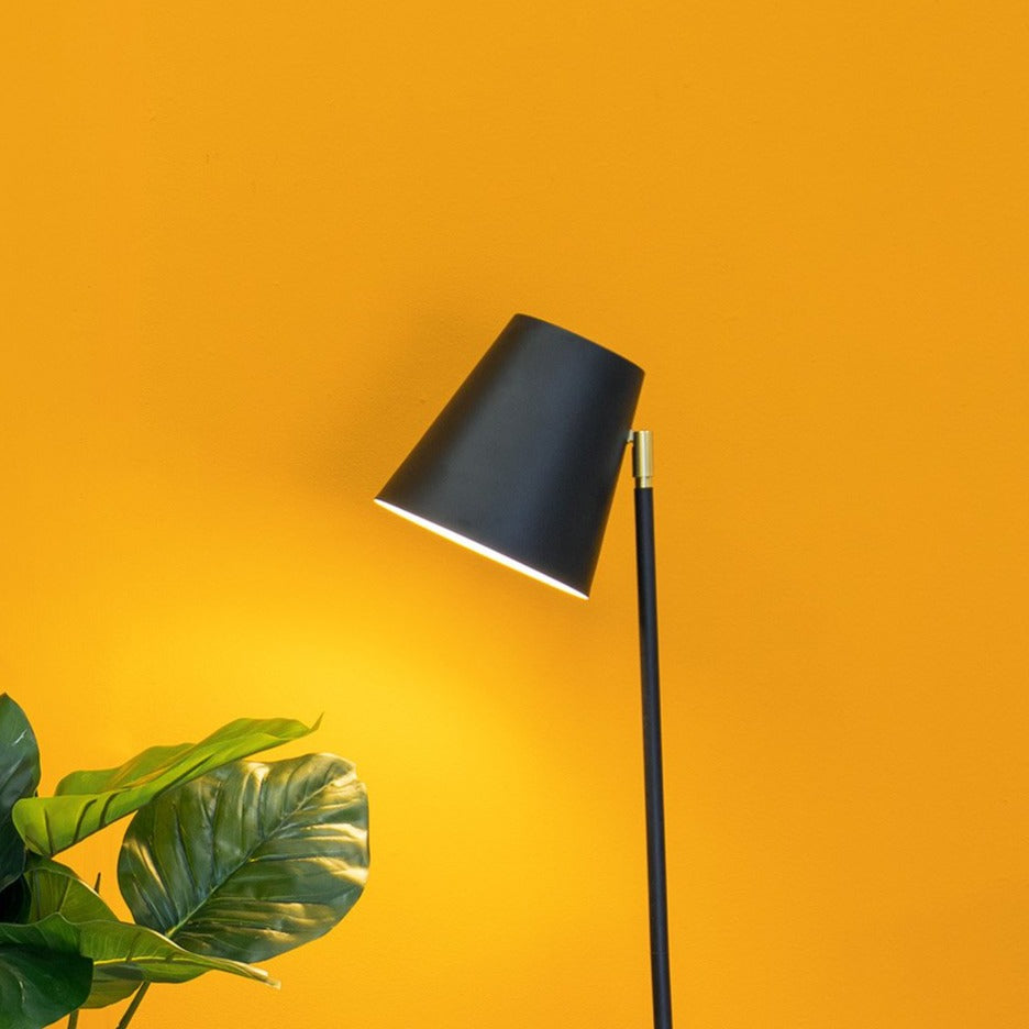 Lampadaire Noir Métal Or Ari 40x31x150cm