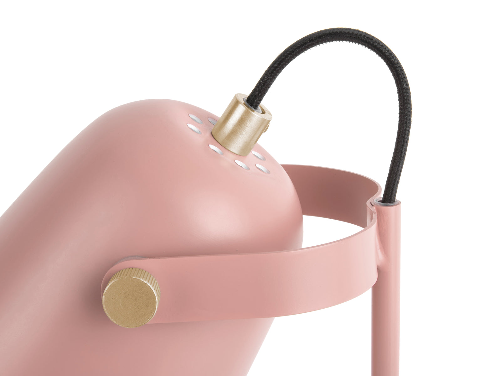 Lampe de table Rose Poudre Métal Or Ted 13x36cm