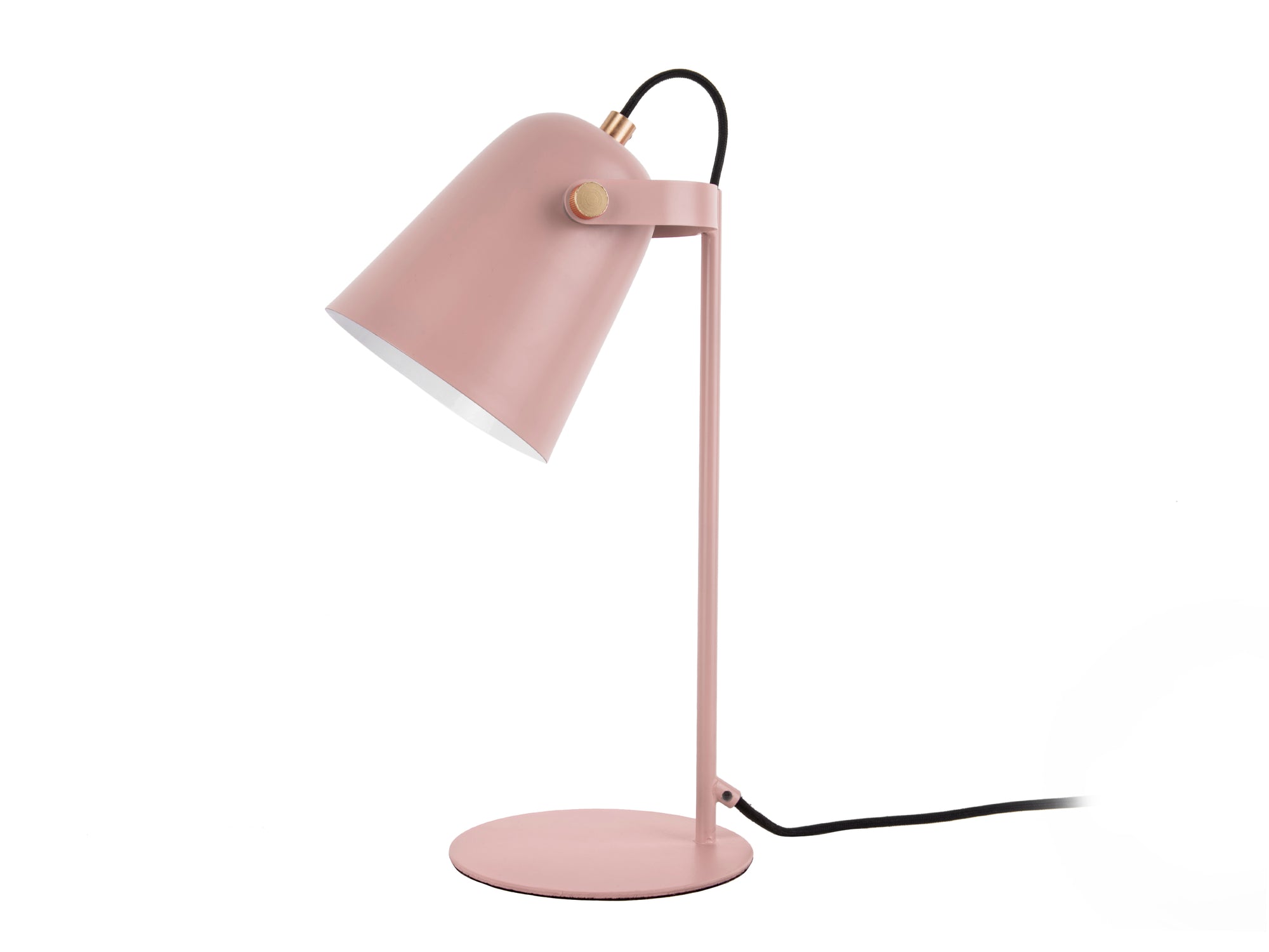 Lampe de table Rose Poudre Métal Or Ted 13x36cm