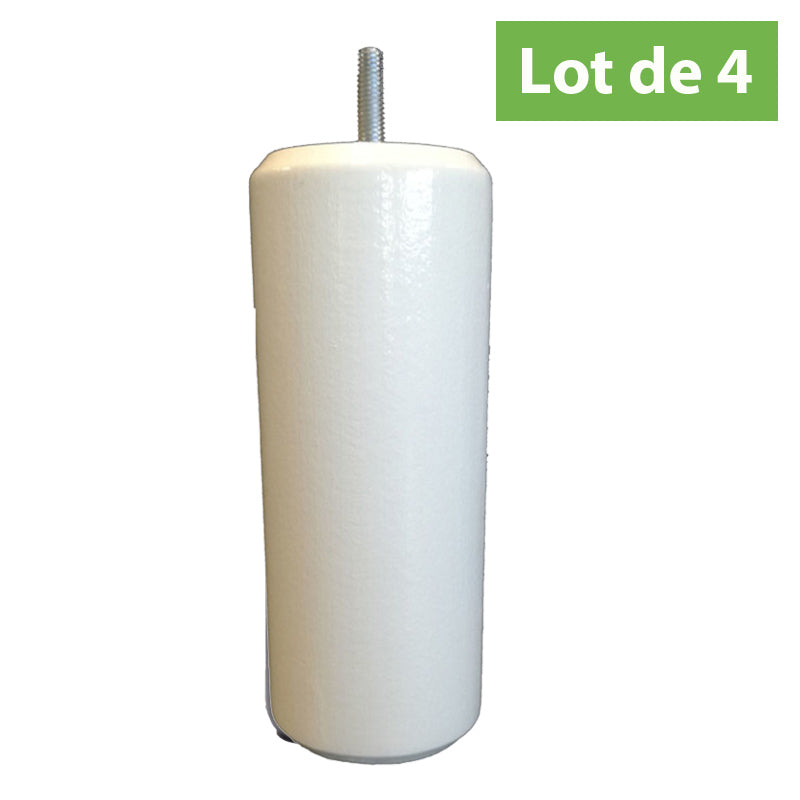 Lot de 4 Pieds de Sommier Hêtre Blanc - Hauteur au choix