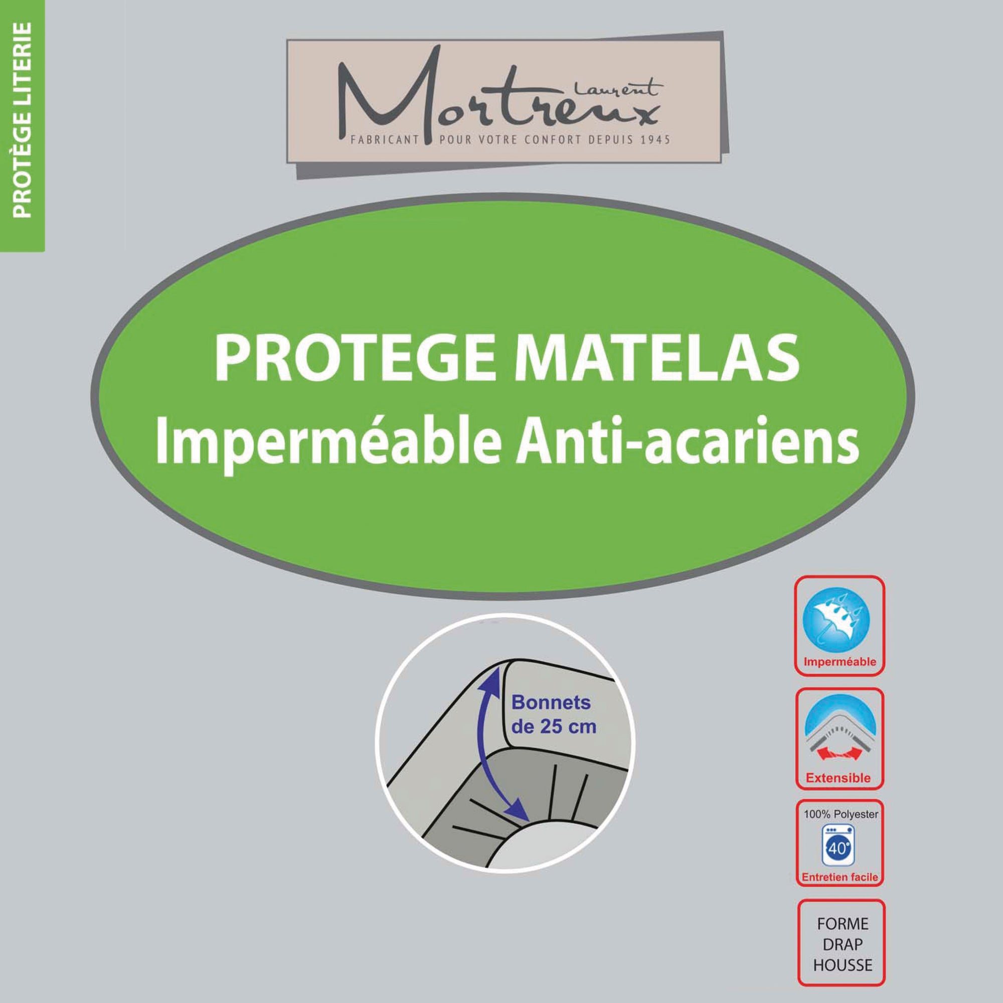 Protège Matelas Blanc Anti Acariens 140x190