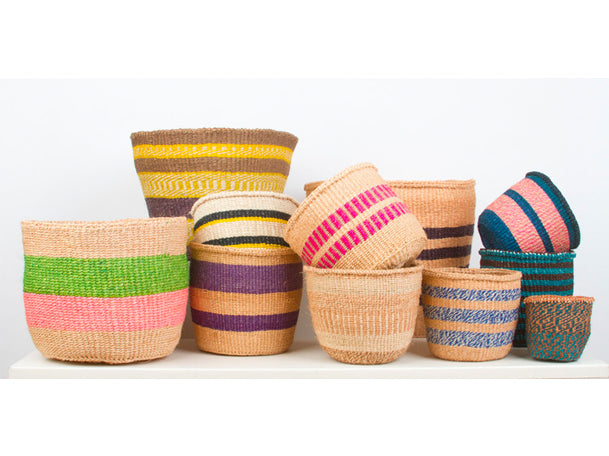 Panier Africain Sisal Fine M 24x24x18cm