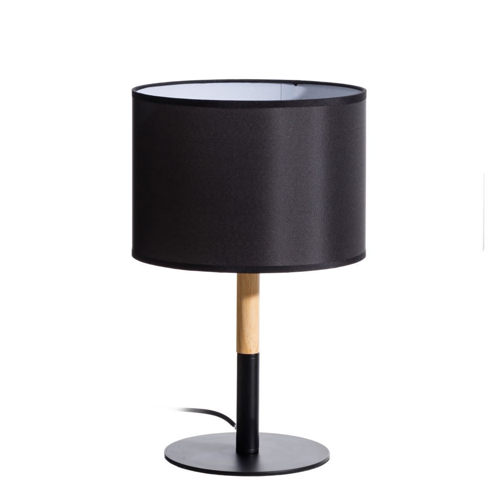 Lampe de table Noir Metal Bois 25x25x40cm