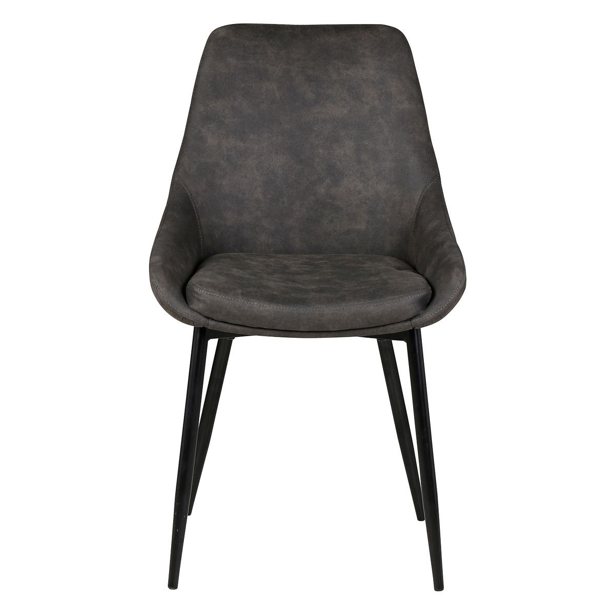 Chaise Tissu Effet Daim Gris Foncé Bari