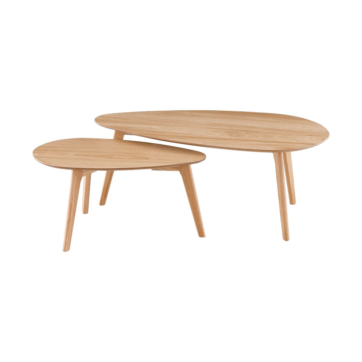 Lot de 2 Tables Basses Gigognes Chêne Bloom