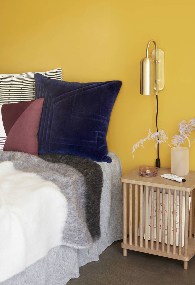  Coussin Bleu Velours 50x50