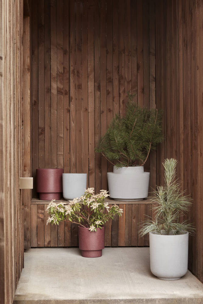 Cache-pot Gris Pierre x2