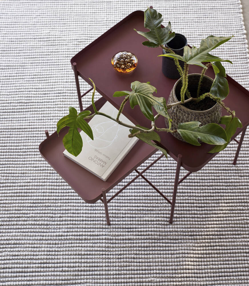 Tapis Bordeaux Blanc Tissé 120x180cm