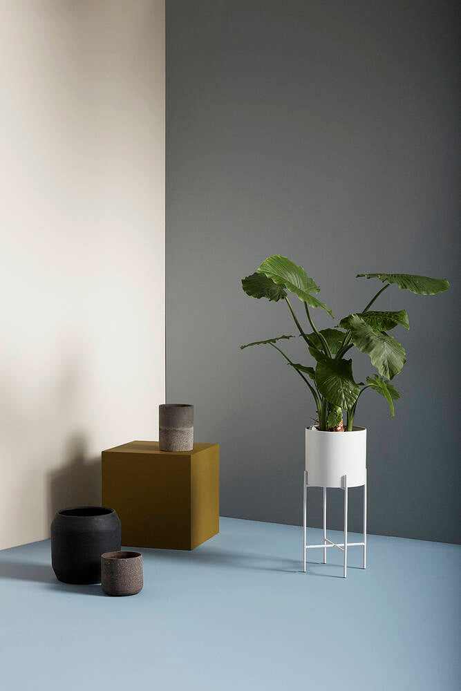 Cache-pot Noir Céramique Pierre x2