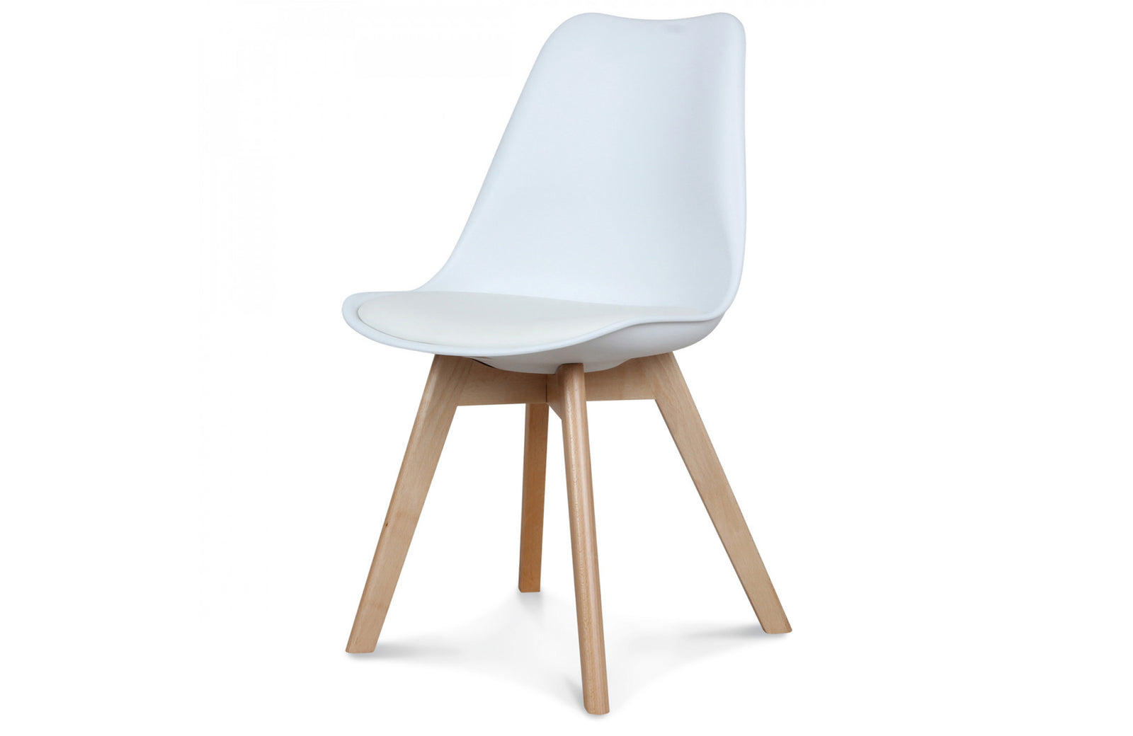 Chaise Blanche et Bois Scandinave