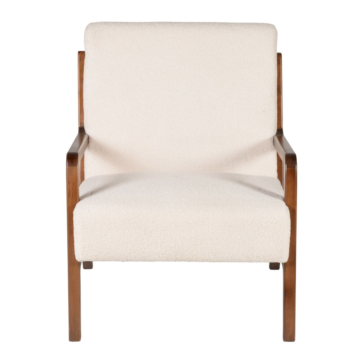 Fauteuil Vintage Tissu Blanc Naia