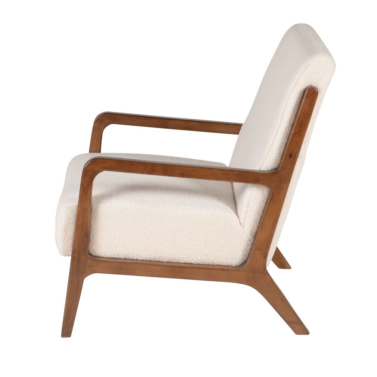 Fauteuil Vintage Tissu Blanc Naia