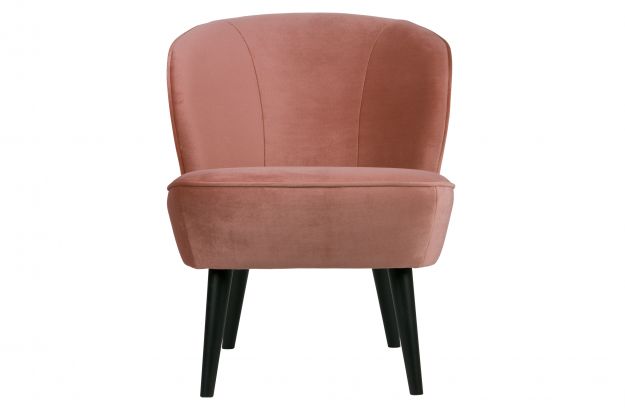 Fauteuil Velours Rose Sara
