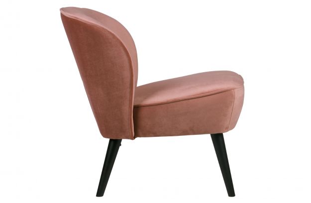 Fauteuil Velours Rose Sara
