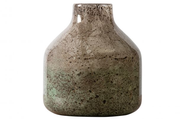 Vase Verre Beige Vert 23x21cm