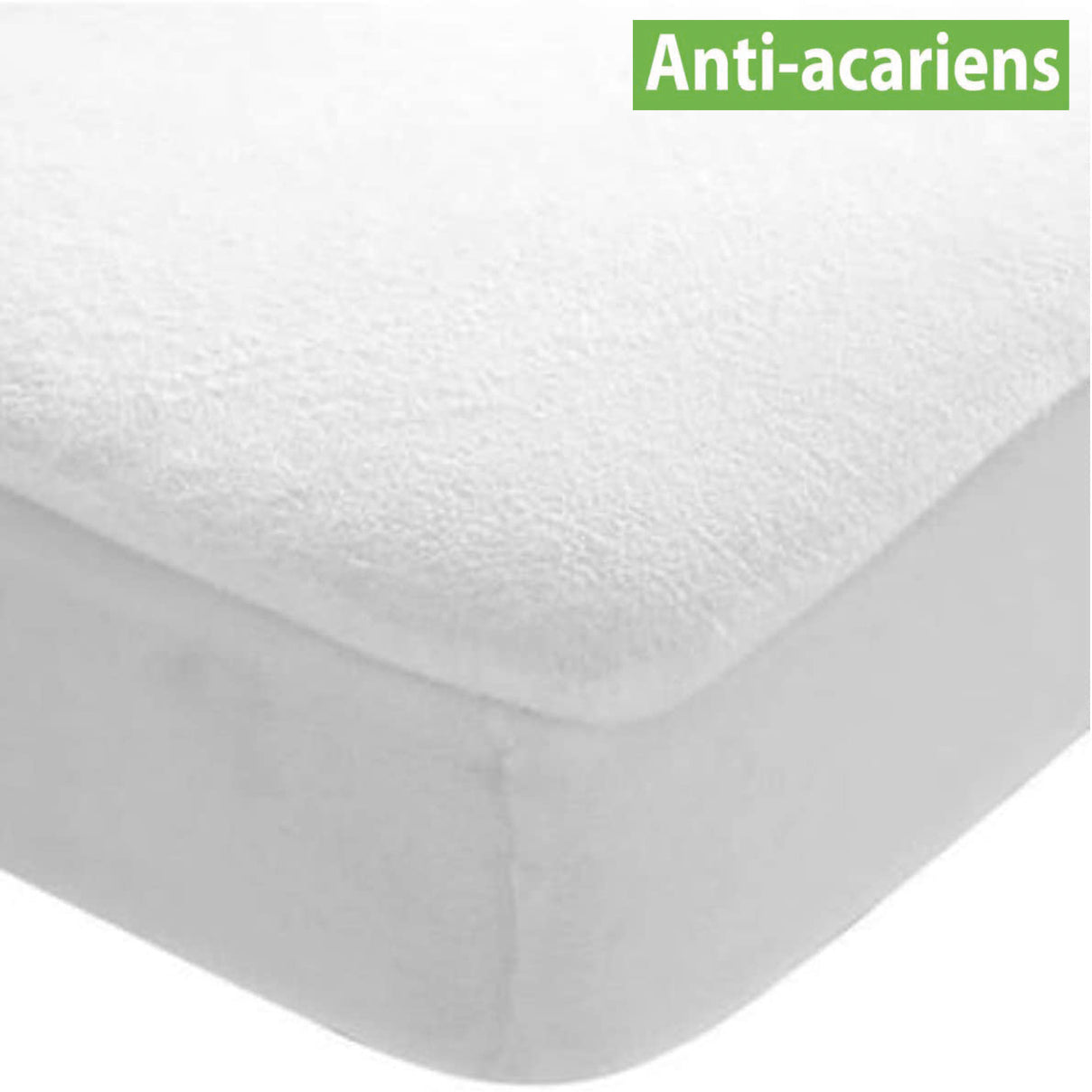 Protège Matelas Blanc Anti Acariens 90x190